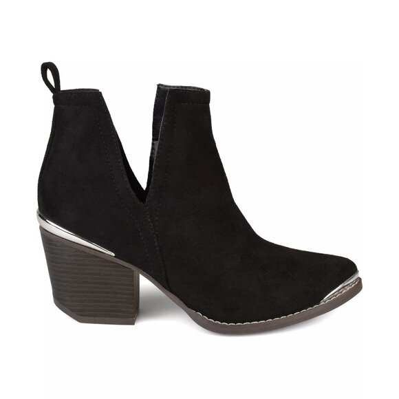 Journee Collection Womens Issla Block Heel Western Booties Black 6.5W NEW - Picture 2 of 5